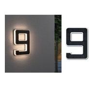 Solar Numéro de maison lumineux LED avec batterie interchangeable Numéro 9 IP44 3000K 6lm Noir Noir G