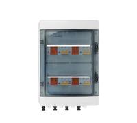 Solar photovoltaic PV Combiner Box With Lightning Protection 4 input 4 out DC 600V Fuse MCB SPD Box IP65 24ways CZAOINCU(600V 25A MCB)