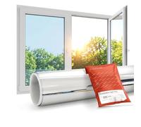Solar Systems Film Solaire Anti Chaleur Extérieur 75x100 cm | Film miroir argenté réfléchissant avec kit. Pour fenêtres extérieures & vérandas. Anti-chaleur, anti-UV & isolation.