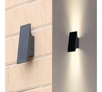 Solar Wall Lights, 700LM Up and Down Solar Outdoor Light, Neutral White (4000K) 8 LEDs IP54 Waterproof 4-Models Brightness(25/50/75/100%) Solar Power Lights for Fence Patio Yard Garage Garden Porch Y