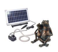 Solarbetriebener Gargouille Froschpaar - Avec Solaire Pompe de Bassin 8 Watt 380 L/Hauteur - Dimensions Env. 210 x 150 X 250 MM - Jeux D'Eau pour Étang Jardin Statuette Décorative D' Puit
