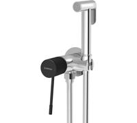 Solaria Mitigeur encastré pour bidet avec stop douche, rond, chrome/noir mat