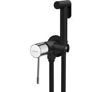 Solaria Mitigeur encastré pour bidet avec stop douche, rond, noir mat/chromé