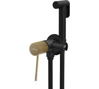 Solaria Mitigeur encastré pour bidet avec stop douche, rond, noir/or mat