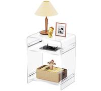 solaround Table d'Appoint en Acrylique Transparent, Table de Chevet de Nuit Petite, pour Salon Chambre, 40 x 30 x 50 cm (Transparent)