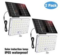 Solarstrahler - Applique extérieure - Lot de 2 avec 184 LED - Détecteur de mouvement - 3 modes de fonctionnement - IP44 - Résistant aux éclaboussures - Montage mural