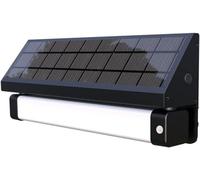 Solarsys – Applique murale solaire LED pour l'extérieur 1000 lumens, 2 températures de couleur 3500K/6000K, avec détecteur de mouvement et capteur crépusculaire, lampe solaire IP65 pour jardin, cour, 