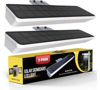 Solarsys – Lot de 2 lampes solaires LED pour enseignes extérieures IP65, éclairage de numéros de maison avec capteur crépusculaire, blanc lumière du jour 6000K, pour enseignes immobilières et commerci