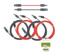 solartronics 2 paires de câbles solaires 4mm² 7 m, rouge/noir, résistant aux UV, étanche, câble de connexion solaire PV