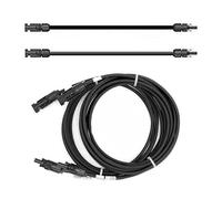 SOLARTRONICS Câble de Connexion Solaire 15m 6mm², Noir, avec fiche des Deux cotes, pour Panneaux solaires PV, Fabriquer en Allemagne (6mm ² 15m)
