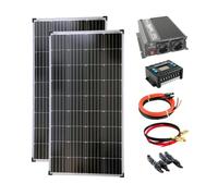 solartronics Kit complet de 2 panneaux solaires de 130 W - Convertisseur de 1000 W - Régulateur de charge photovoltaïque