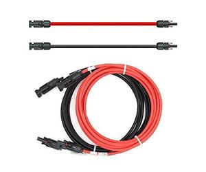 Solartronics Rallonge 6mm ² avec Connecteur Solaire 2x1m - PV Câble H1Z2Z2-K sur Les Deux Côtés Rouge/Noir - Photovoltaïque Prise - pour Installation - Made in Germany (2 X 1m)