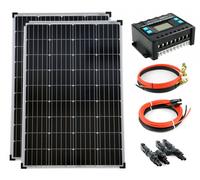 Solartronics Solaire Set 2x100 Watt Module Mono 20A Régulateur de Charge Câble