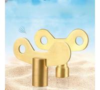 Solaughguy Lot de 10 clés de valve de purge de radiateur - Tige carrée de 6 mm pour robinets en métal et vannes de radiateur e plomberie en laiton massif avec revêtement doré