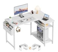 SOLAVERO Bureau d’Angle Réversible, 110 x 80 cm, Réversible, Blanc