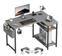 SOLAVERO Bureau d’Angle Réversible, 110 x 80 cm, Réversible, Gris