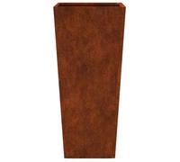 ""Solde 2026""Bac à plantes durable/pot de jardin Argent - Jardinières 2 pcs 35x35x75cm acier résistant aux intempéries 12.72 Kg 89502