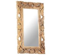 ""Solde 2026""Miroir élégant durable Brun - Miroir sculpté à la main Marron 80x50cm Bois de manguier massif 7 Kg 68034181