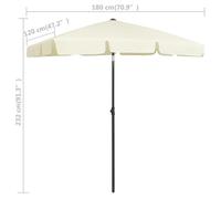 ""Solde 2026""Parasol en polyester anti-UV Jaune - Parasol de plage jaune sable 180x120cm 2.45 Kg 49382681