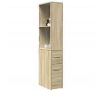 ""Solde d'automne""Colonne de rangement - RUIGOU - Armoire de salle de bain ,étroite avec roulettes chêne sonoma LEM85710
