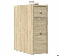 ""Solde d'automne""Colonne de rangement - RUIGOU - Armoire de salle de bain ,étroite avec roulettes chêne sonoma LEM58985