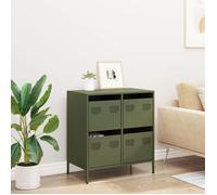 (SOLDE d'été) Placard/Buffet bas - Décor salon - vert olive 68 x 39 x 73,5 cm acier laminé à froid *aspect pratique6036836