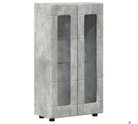 SOLDE D'HIVER®Armoire de vitrine/Buffet bahut - KENNETH - Pour salon - Gris béton 55,5x29x103cm - Bois d'ingénierie - 767664