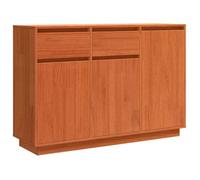 SOLDE D'HIVER®Buffet de Cuisine KENNETH - ENFILADE - Armoire Bas vitrine avec tiroir Brun cire 110x34x75cm Pin massif - 884755