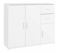 SOLDE D'HIVER®Buffet de Cuisine KENNETH - ENFILADE - Armoire Bas vitrine Blanc 91x29,5x75cm - Bois d'ingénierie - 889524