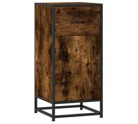 SOLDE D'HIVER®Buffet de Cuisine KENNETH - ENFILADE - Armoire Bas vitrine chêne fumé 35,5x35x76cm - Bois d'ingénierie et métal - 9403