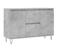 SOLDE D'HIVER®Buffet de Cuisine KENNETH - ENFILADE - Armoire Bas vitrine gris béton 101,5x35x70cm - Bois d'ingénierie - 311303