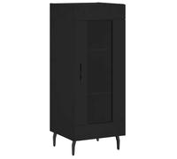 SOLDE D'HIVER®Buffet de Cuisine KENNETH - ENFILADE - Armoire Bas vitrine Noir 34,5x34x90cm - Bois d'ingénierie - 601059