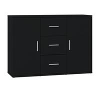 SOLDE D'HIVER®Buffet de Cuisine KENNETH - ENFILADE - Armoire Bas vitrine Noir 91x29,5x65cm - Bois d'ingénierie - 570674