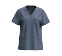 Soldes Blouse Medicale Femme Grande Taille Col en V Manche Courte Uniforme De Travail Blouse Infirmiere Femmes Professionnelle Uniforme D'infirmière Esthéticienne Cadeau Pas Cher Ventes Flash