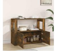 ""Soldes d’automne""Enfilade de rangement Brun - Buffet bas - Chêne fumé - 80x30x60cm - Bois d'ingénierie 457 397668019640