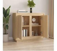 ""Soldes d’automne""Enfilade de rangement Brun - Buffet bas - Chêne sonoma - 80x34x75cm - Bois d'ingénierie 139 965820814744
