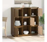 ""Soldes d’automne""Enfilade de rangement Brun - Buffet bas Marron miel 110 5x35x117cm - Bois massif de pin 284 667828019154