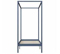 ""Soldes d’automne""Structure de lit adulte - 1 PERSONNE - Cadre de lit à baldaquin - sans matelas - gris - Bois massif 90x200cm 728 5