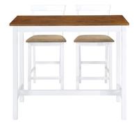 {Soldes d’été} - Multicolore - Table et chaises de bar 3 pièces Bois massif Marron et blanc - Mobilier d'intérieur EU130824490