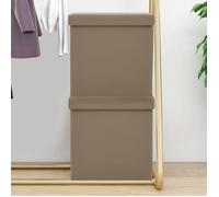 ""SOLDES d'Automne""Lot de 2 Tabourets de rangement pliables - Tabourets Hauts pour Bar-Cuisine - cappuccino PVC - 38x38x38cm 789