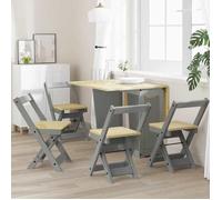""SOLDES d'Automne""Lot de 4 Chaises à manger pliables - Tabourets Hauts pour Bar-Cuisine - Corona bois de pin massif - 40x47x71.5cm