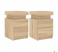 ""SOLDES d'Automne""Tables de chevet et lumières LED 2 pcs,Meuble De Chambre - Commode chêne sonoma 35x39x55 cm - HOMEFR3748