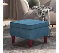 ""SOLDES d'Automne""Tabouret - Petit Fauteuil Salon pour chambre - avec pieds en bois Bleu Velours - 52x52x42cm 758