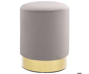 ""SOLDES d'Automne""Tabouret - Petit Fauteuil Salon pour chambre - Gris clair et doré Velours 28 x 36 cm - 28x36cm 621