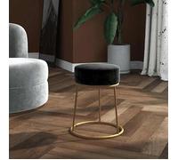 ""SOLDES d'Automne""Tabouret - Petit Fauteuil Salon pour chambre - rond Noir Velours - 30x38cm 170