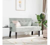 (SOLDES DEC)Banc/Banquette - Chaise de salon Chesterfield Gris clair 112x65,5x75 cm Velours 01_6096715