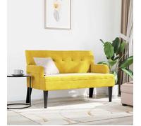 (SOLDES DEC)Banc/Banquette - Chaise de salon Chesterfield Jaune 112x65,5x75 cm Velours 01_7763654