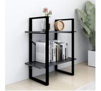 (SOLDES DEC)Bibliothèque - vidaXL - Meuble Étagère - support livres - à 2 niveaux Gris 60x30x70 cm bois d'ingénierie 01_7205690