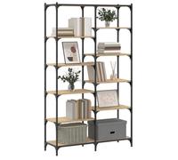 (SOLDES DEC)Bibliothèque - vidaXL - Meuble Étagère - support livres - chêne sonoma 100x32x170cm bois d'ingénierie et fer 01_2591606