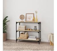 (SOLDES DEC)Bibliothèque - vidaXL - Meuble Étagère - support livres - Chêne Sonoma 80x33x70,5 cm Bois d'ingénierie acier 01_5948293